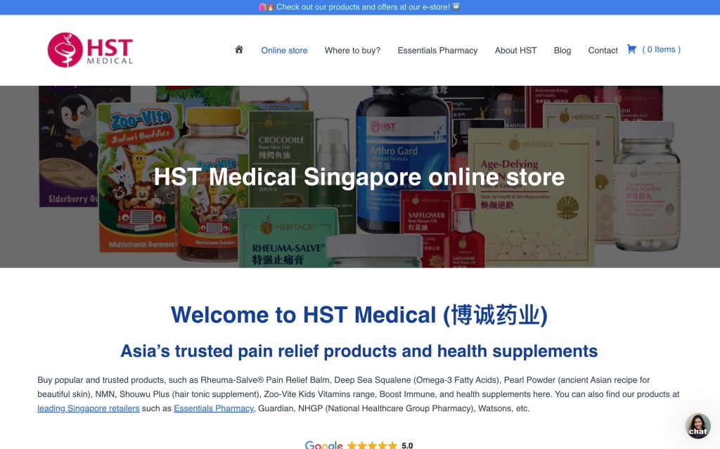 HST Medical Singapore website screenshot